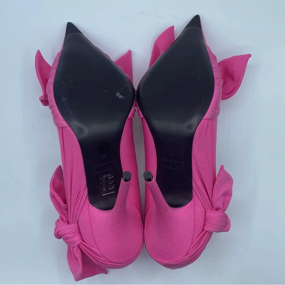 Balenciaga Knife Pointed Toe Knot Pink Pumps